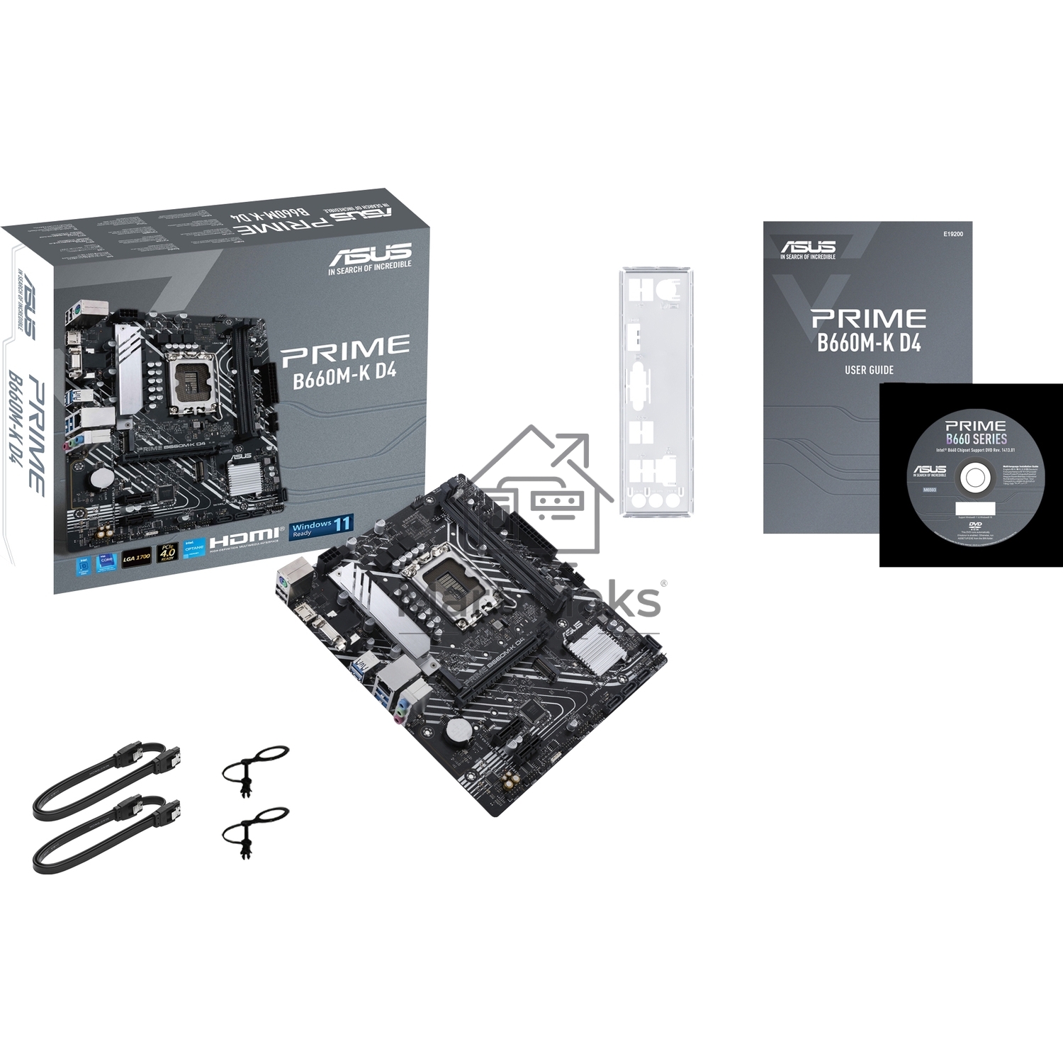 Материнская плата ASUS PRIME B660M-K D4, Socket LGA 1700, Intel B660, 2xDDR4, 4xSATA, 2xM.2, 1xPCIe 4.0 x16, 2xPCIe x1, 1xHDMI, 1xVGA, 1x 1Gb LAN, 4xUSB-A 3.2 Gen 1, 2xUSB-A 2.0, 3x3.5 мм, 7.1, mATX