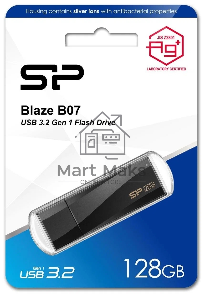 Флешка USB R/W Silicon Power R/W 128GB Blaze B07 Type-A USB 3.2 Gen 1, Black