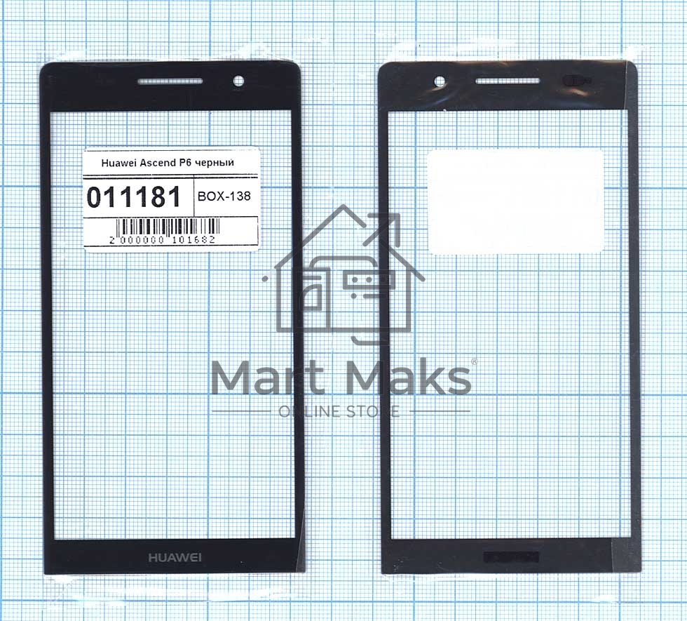 Стекло для Huawei Ascend P6 черное