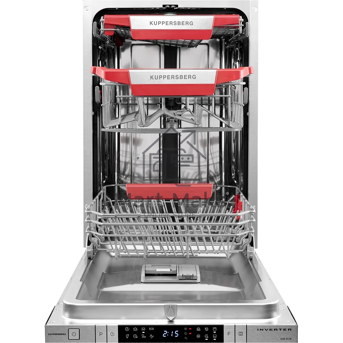 Встраиваемая посудомоечная машина GIM 4578 Узкая, 82х45х55 см, 10 комплектов, 8 программ