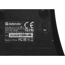 Мышь беспроводная Defender Accura MM-365 черный, 1600 dpi, радиоканал, USB, кнопки - 6