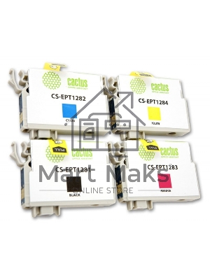 Картридж струйный Cactus CS-EPT1285 черный/голубой/пурпурный/желтый (31 мл) для Epson Stylus SX125/SX425W/SX420W/S22/Office BX305F/BX305FW