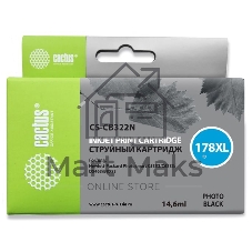 Картридж струйный Cactus CS-CB322N №178XL фото черный (14.6 мл.) для HP PS B8553/C5383/C6383/D5463