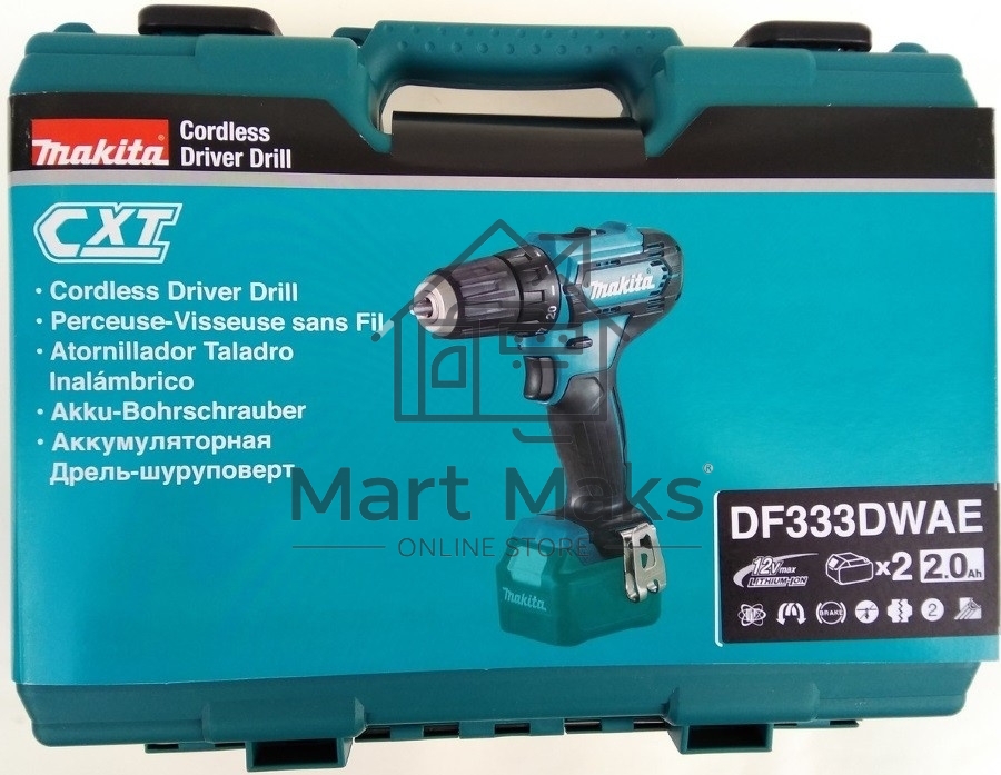 Дрель-шуруповерт Makita DF333DWAE Аккумуляторная, Кейс