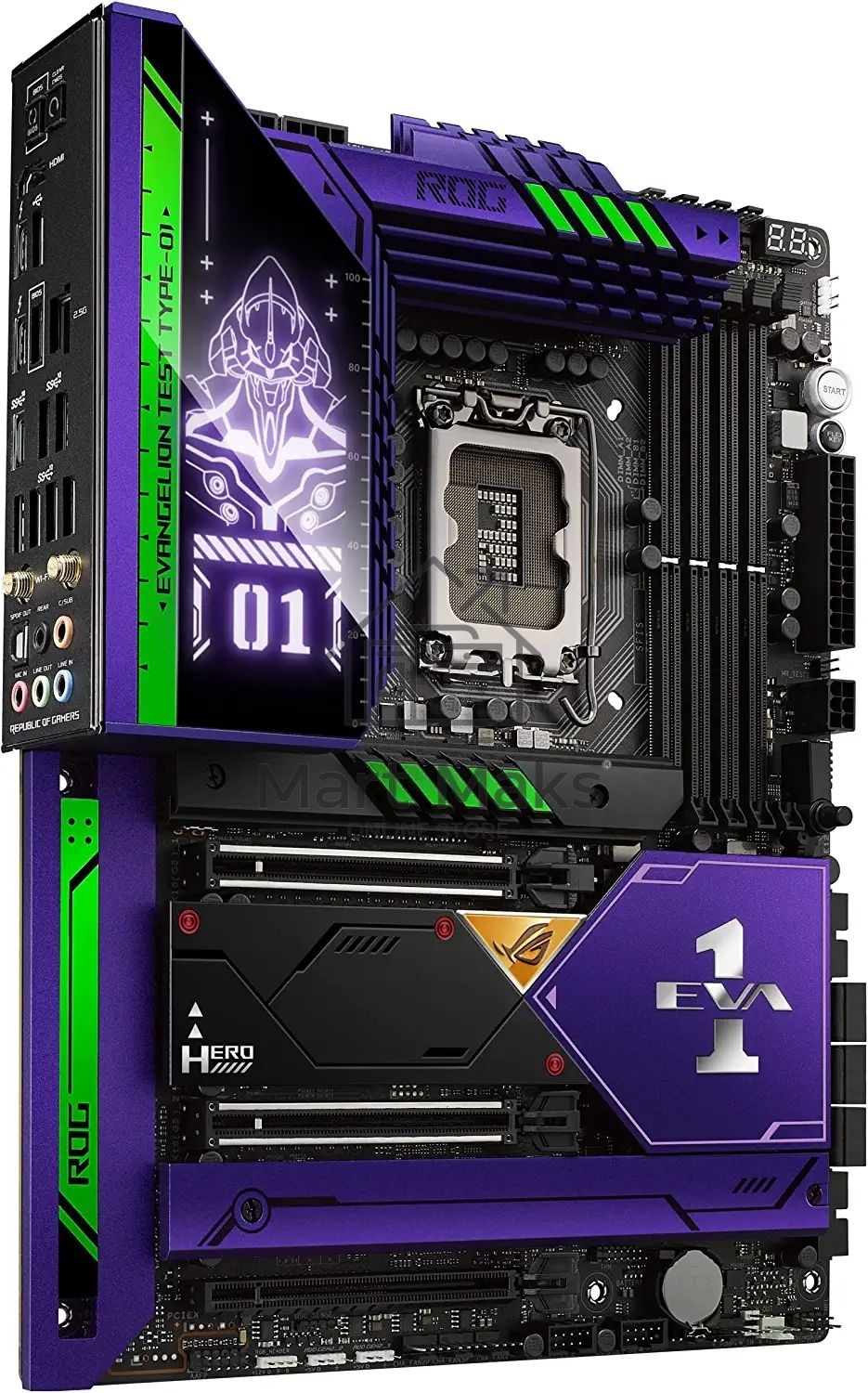 Наименование: Материнская плата ASUS ROG MAXIMUS Z690 HERO EVA, LGA 1700, Intel Z690, 4xDDR5, 6xSATA, 3xM.2, 1xPCIe 5.0 x16, 2x8 pin для питания процессора, 1xHDMI, 2xUSB Type-C, 1x 2.5Gb LAN, 4xUSB-A 3.2 Gen 2, 3xUSB-A 3.2 Gen 1, 3x3.5 мм, 7.1, ATX