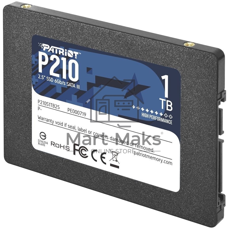 Накопитель SSD Patriot P210, 1TB, SATA III, 2.5