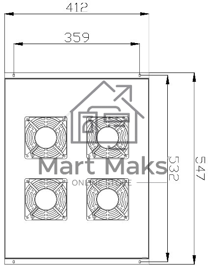 Модуль вентиляторный NTSS (NTSS-FAN4/800) 4 вент. серый (упак.:1шт)