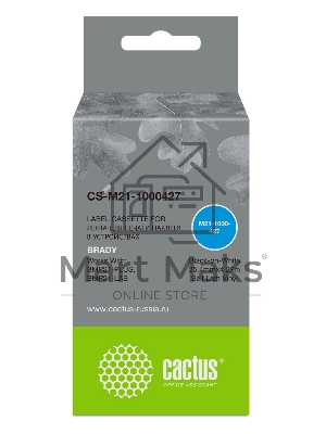 Картридж ленточный Cactus CS-M21-1000427 черный шрифт, белый фон (25.4 мм, 4.27 м) для Brady BMP21-PLUS, BMP21, BMP21-LAB