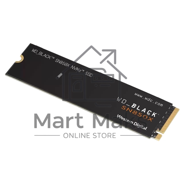 Накопитель WD SSD 2Tb Black SN850X, M.2(22x80mm), NVMe, PCIe 4.0 x4, 3D TLC, R/W 7300/6600MB/s, IOPs 1 200 000/1 100 000, TBW 1200, DWPD 0.3 (12 мес.)