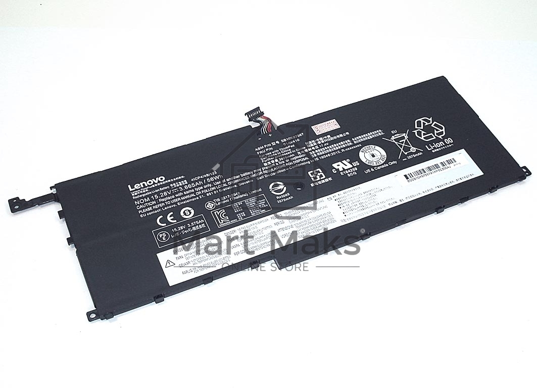 Аккумуляторная батарея для ноутбука Lenovo ThinkPad X1 Carbon 2016 (00HW028) 15.2V 52Wh