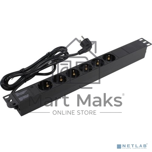 Блок розеток горизонтальный ExeGate ServerPro PDU-19H603 Al-6S-EU2.5, 19