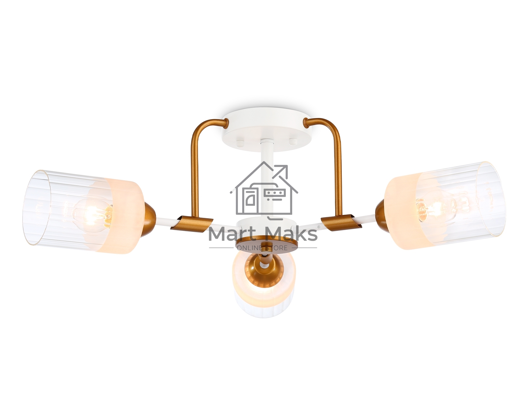 Светильник Ambrella light TR303321/3 WH/GD/CL/FR белый/золото/прозрачный/белый матовый E27*3 max 60W D620*210