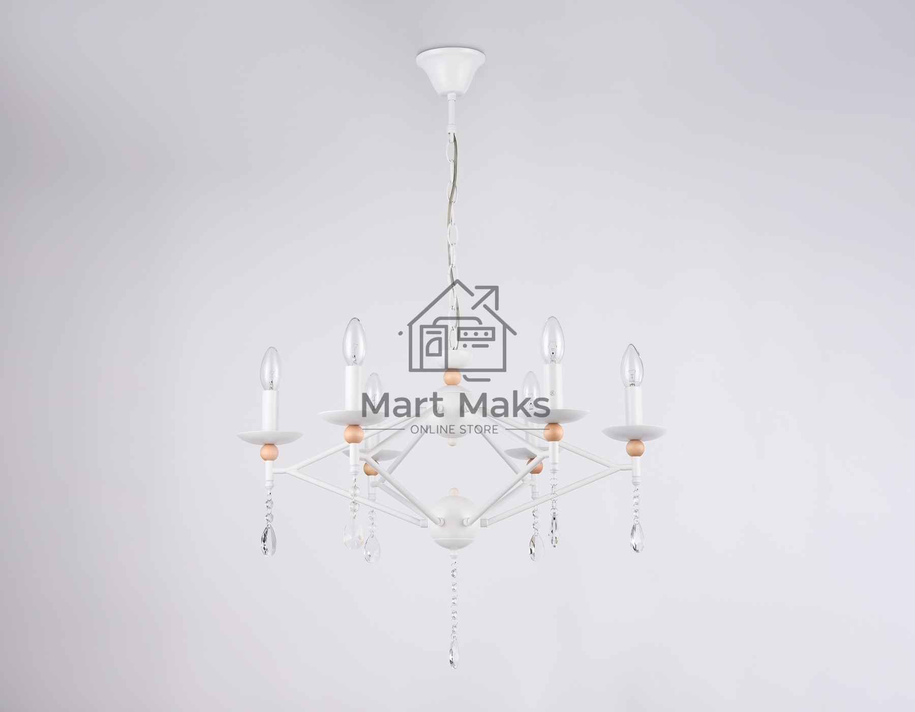 Светильник Ambrella light TR9596/6 WH белый E14/6 max 40W D660*880