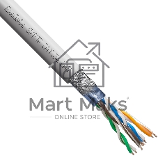 Кабель ExeGate SFTP4-C5e-CCA-S24-IN-PVC-GY-305 SFTP 4 пары кат.5e CCA, 0.5мм (24AWG), экран, 305м, серый, PVC