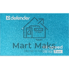 Концентратор USBы Defender Septima Slim, USB 2.0, USB 7 портов, блок питания/USB