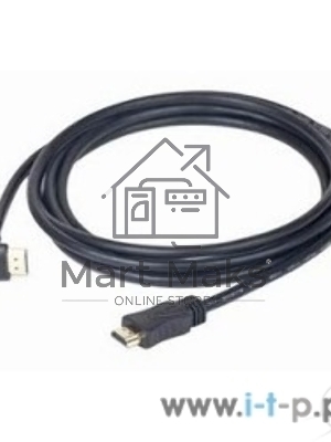 Кабель Cablexpert HDMI CC-HDMI490-15, 19M/19M, v2.0, медь, позол.разъемы, экран, угловой, 4.5м, черный, пакет