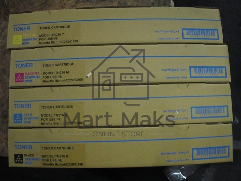 Тонер Konica-Minolta bizhub C220/280/360 синий TN-216C/TN-319C (туба, 437г)