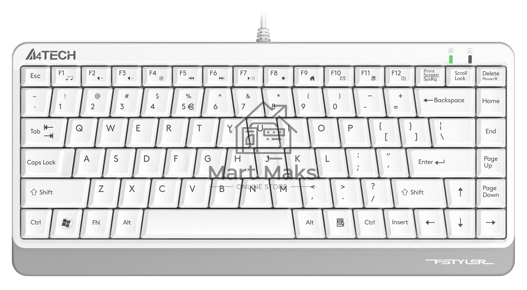 Клавиатура A4Tech Fstyler FKS11 проводная, USB, белый/серый
