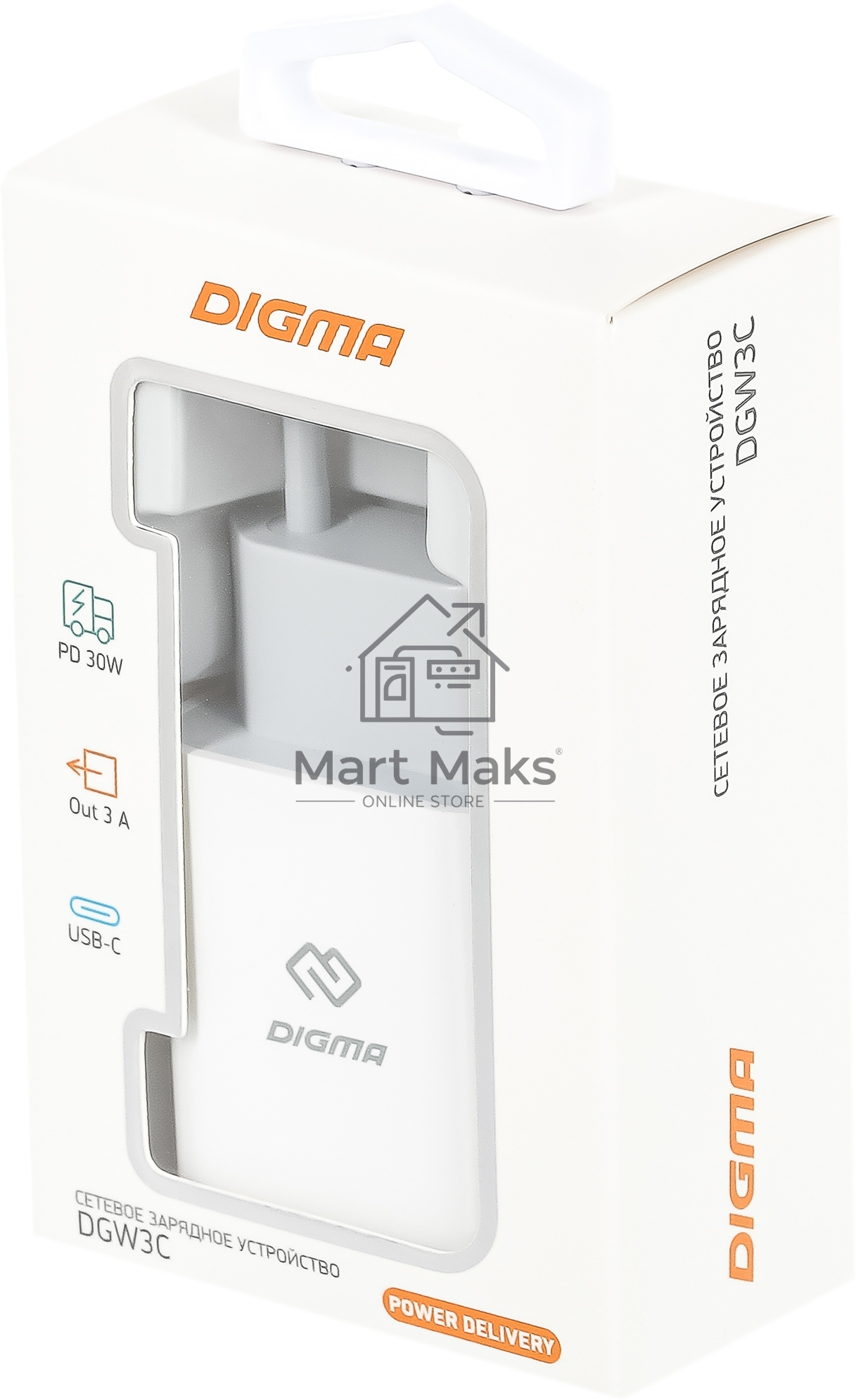 Сетевое зарядное устройство Digma DGW3C 3A PD белый