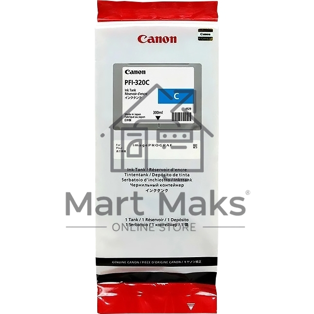 Картридж струйный Canon PFI-320 C 2891C001 голубой (300мл) для Canon Canon imagePROGRAF TM-200/205