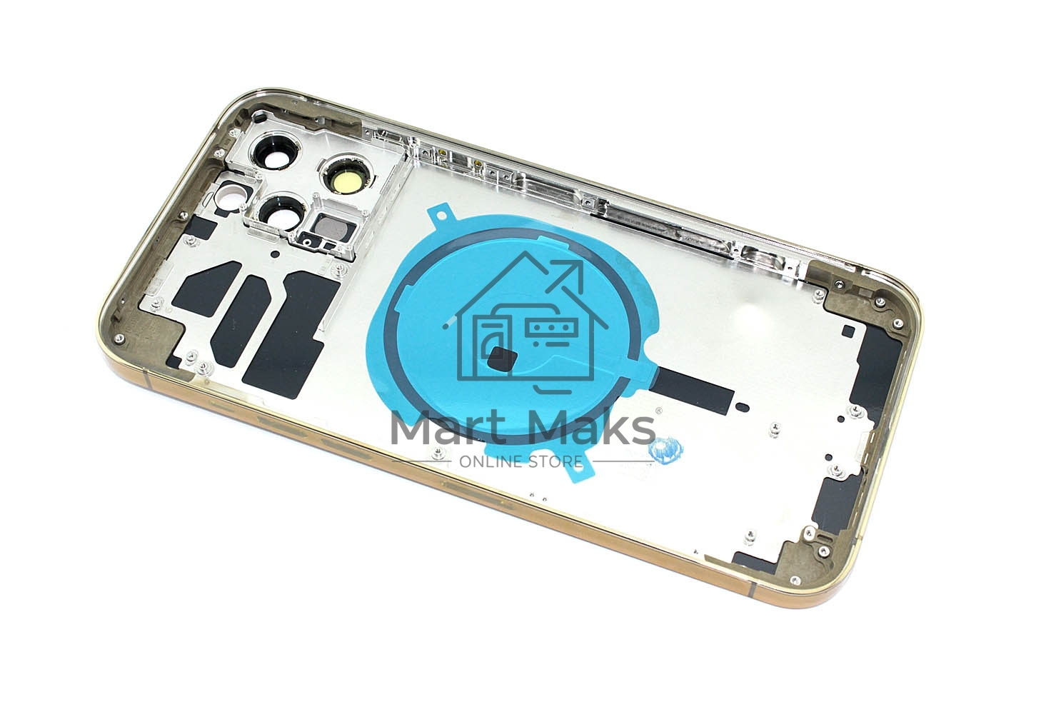 Задняя крышка (корпус) в сборе с рамкой для Apple iPhone 12 Pro Max золотая