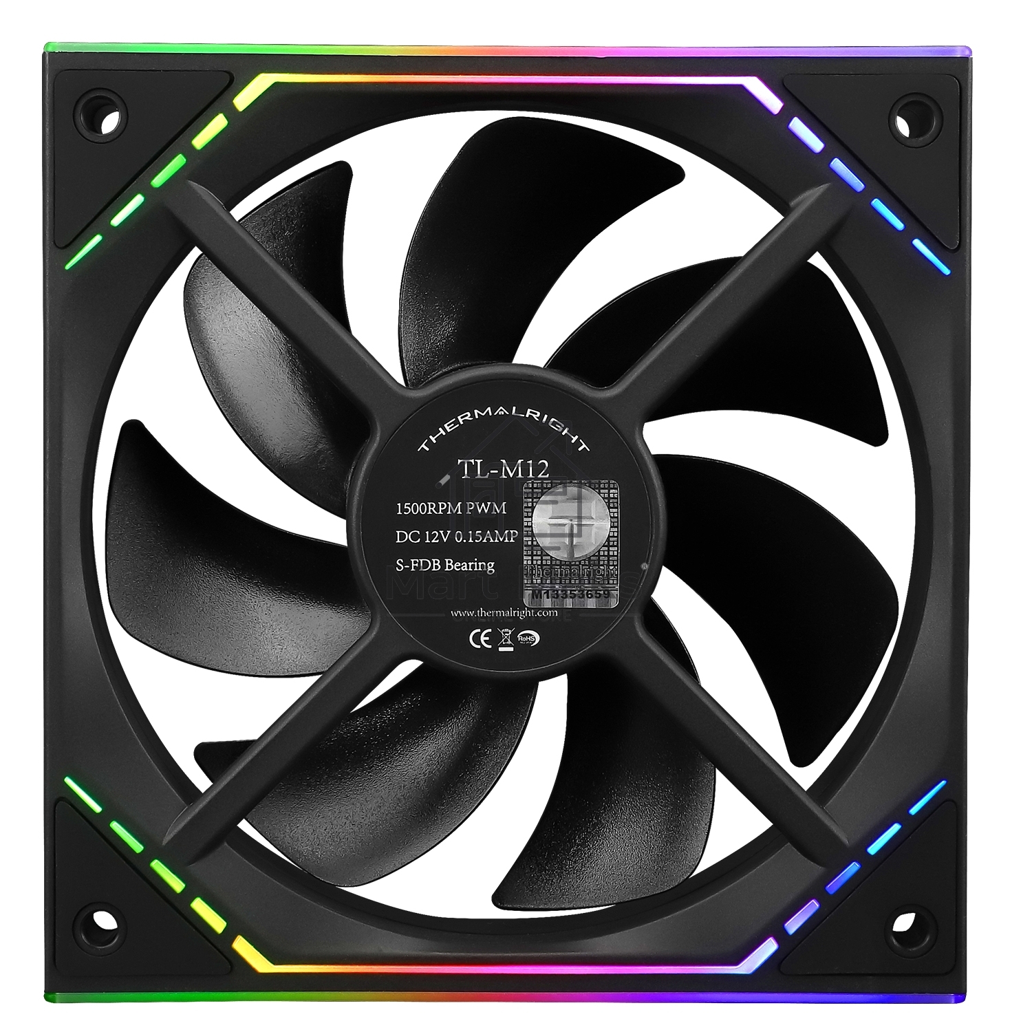 Вентилятор Thermalright TL-M12 ARGB черный 4-pin 23.2dB 175gr Ret