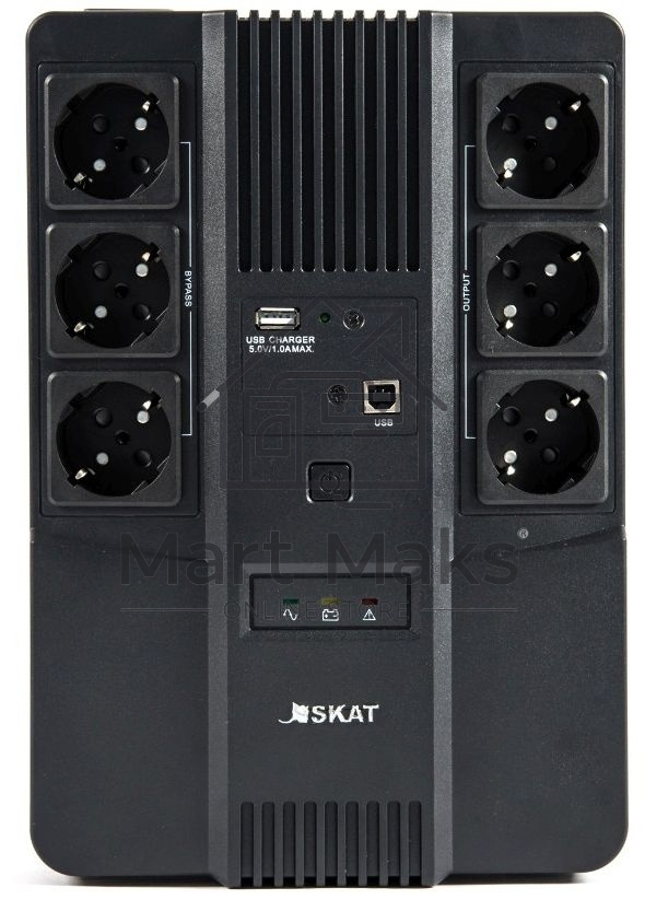 Источник бесперебойного питания Бастион SKAT-UPS 600 AI 220В 360Вт 1АКБ 7Ач внутр. меандр. стаб-ция напр-я. 6 выходов (8998)