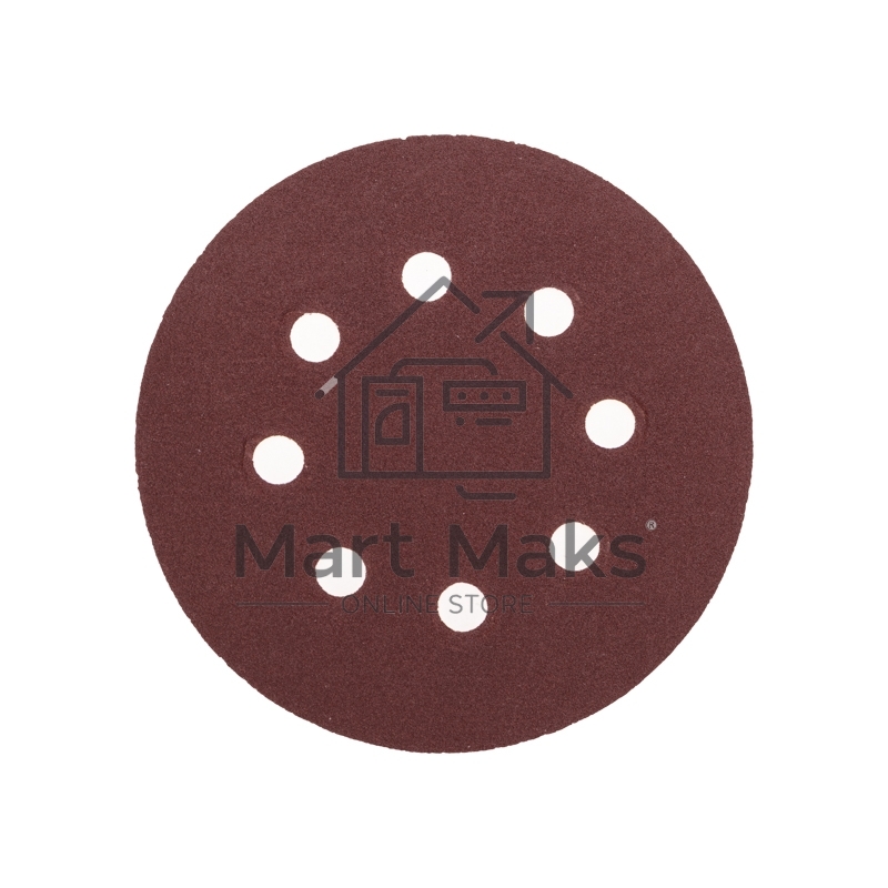 Диск абразивный на ворсовой основе, на липучке, перфорированный, P180, 125мм, 10 шт.