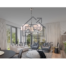 Люстра Ambrella light LH71321/5 SN/WH никель/белый E14/5 max 40W D700*850