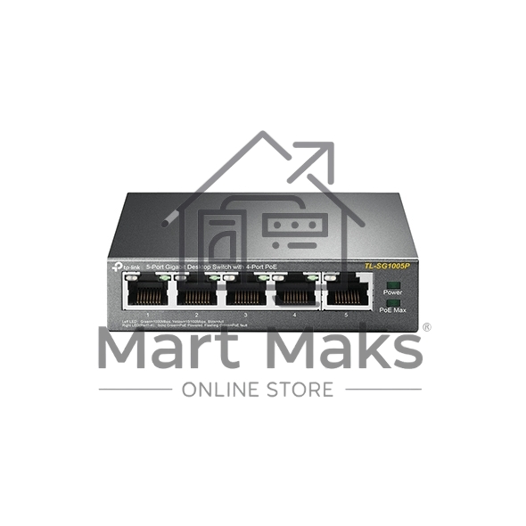 Коммутатор TP-Link SMBTL-SG1005P 5-портовый гигабитный настольный коммутатор с 4 портами PoE SMB 56W