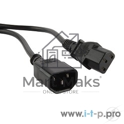 Кабель питания монитор-компьютер Hyperline PWC-IEC13-IEC14-5.0-BK IEC 320 C13 - IEC 320 C14 (3x0.75) 5м