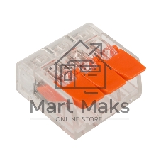 Клемма соединительная рычажковая компактная Rexant 3-проводная, прозрачная, 0.14-4 мм² (20 шт./уп.)