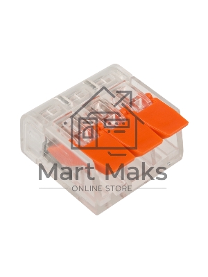 Клемма соединительная рычажковая компактная Rexant 3-проводная, прозрачная, 0.14-4 мм² (20 шт./уп.)