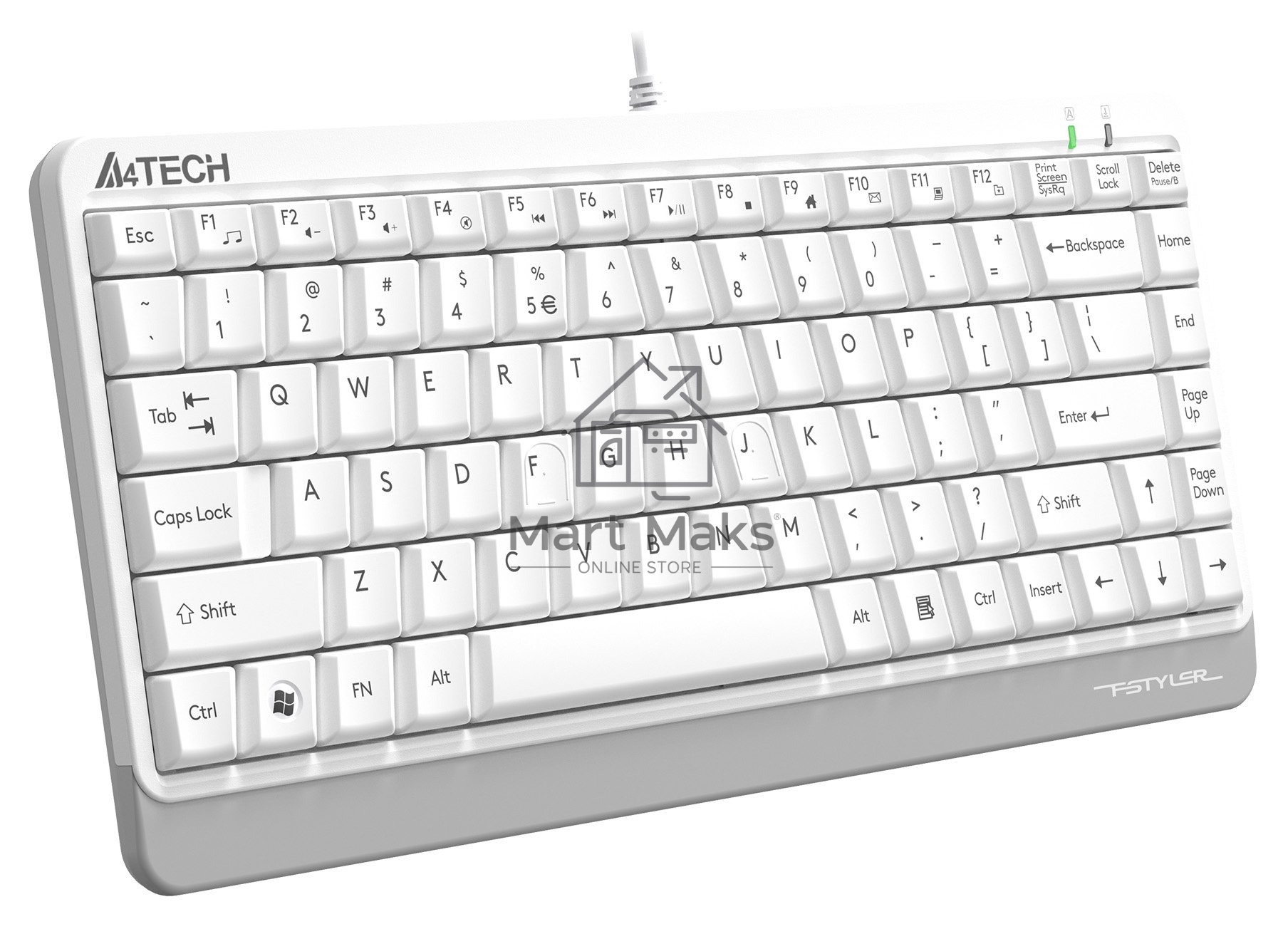 Клавиатура A4Tech Fstyler FKS11 проводная, USB, белый/серый
