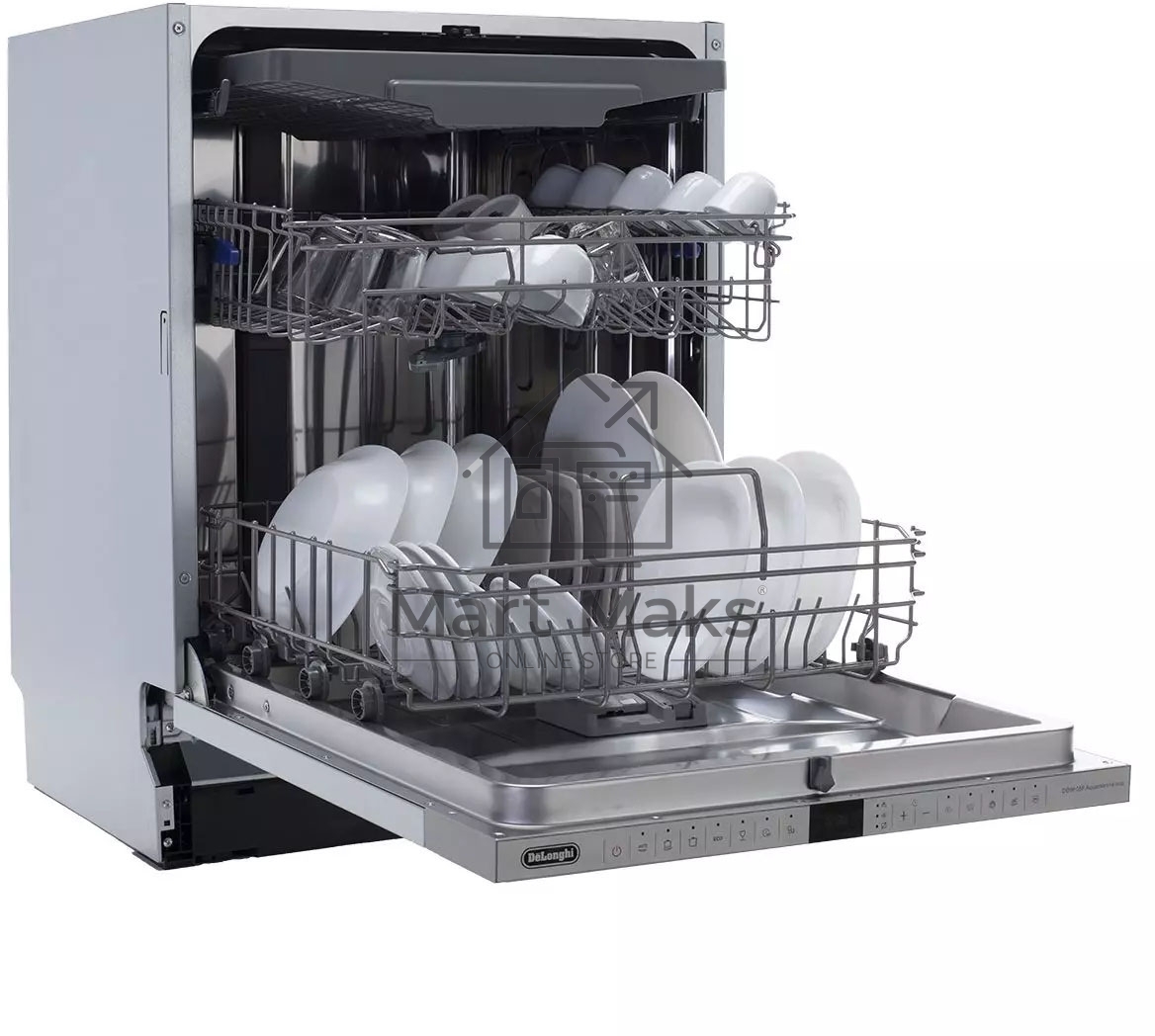 Встраиваемая посудомоечная машина DeLonghi DDW08F Aquamarine eco, серебристый, 59.8 см, 14 компл., 44 дБ, класс A+++