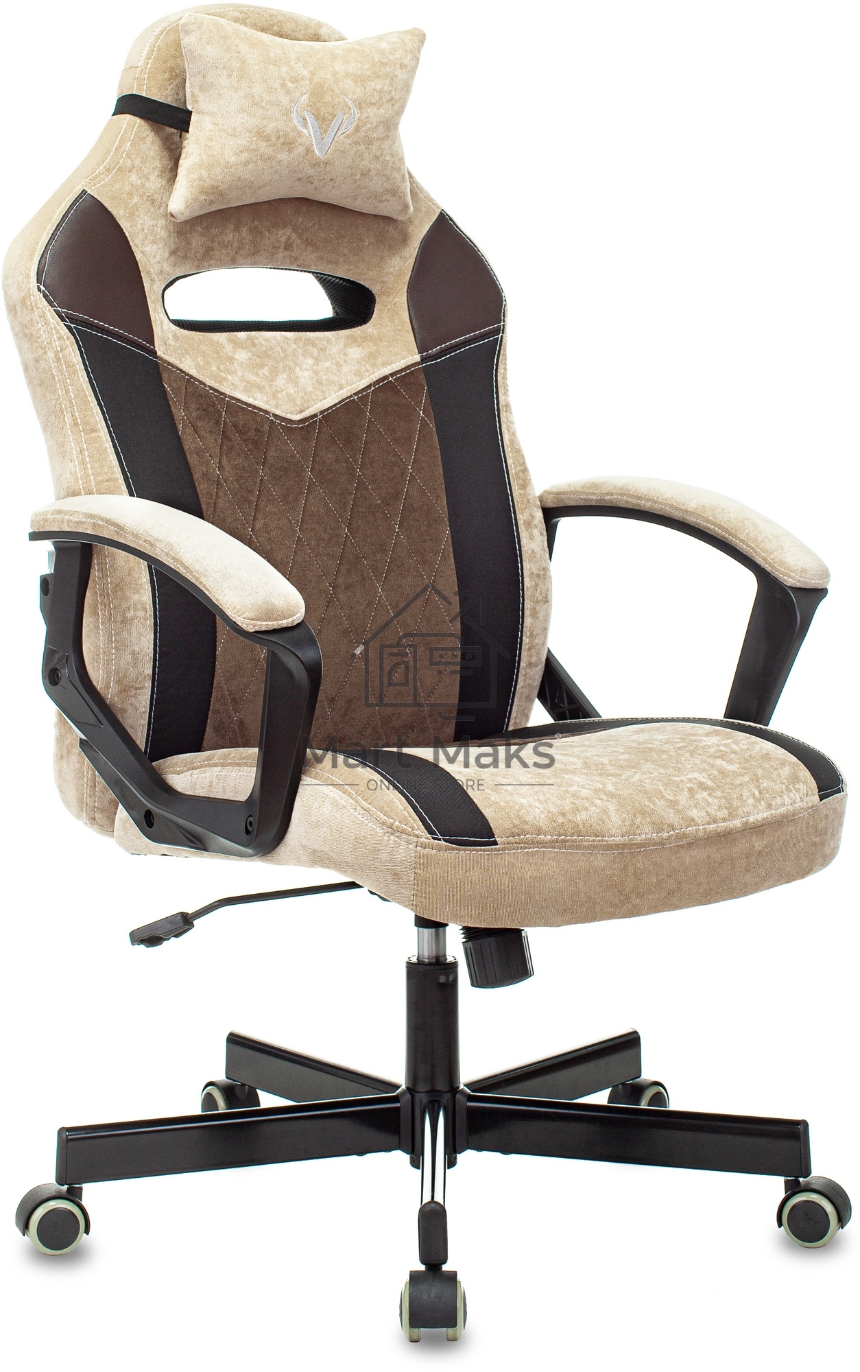 Кресло игровое Бюрократ VIKING 6 KNIGHT BR FABRIC коричневый, крестовина металл/пластик