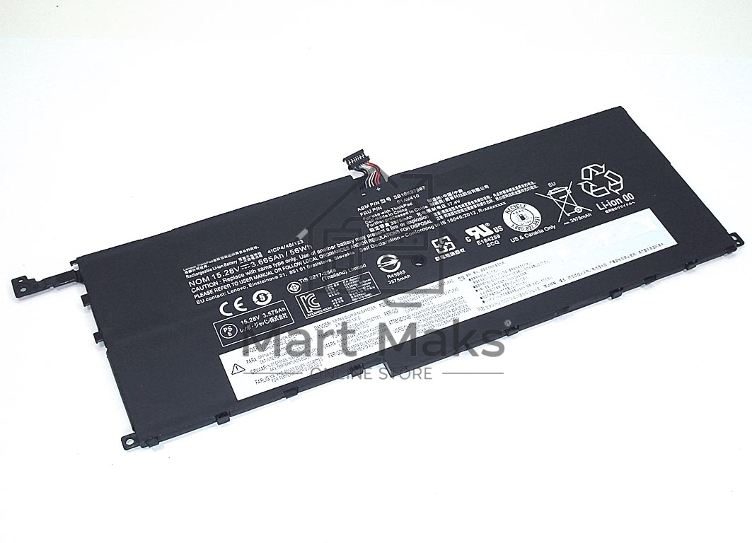 Аккумуляторная батарея для ноутбука Lenovo ThinkPad X1 Carbon 2016 (00HW028) 15.2V 52Wh