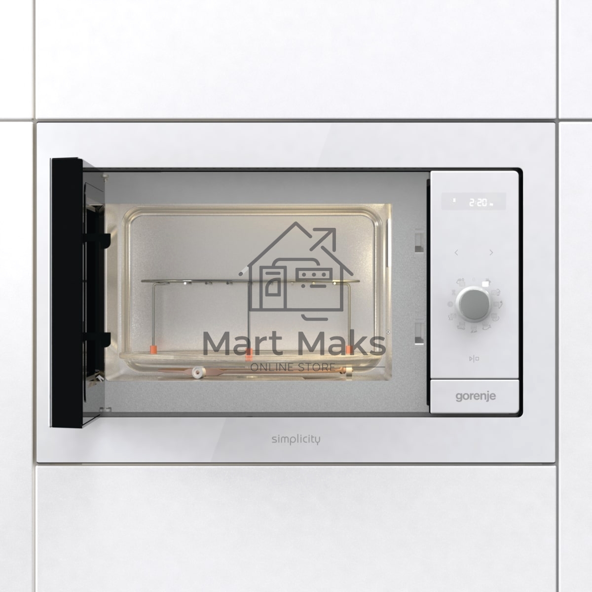 Микроволновая печь Gorenje BM235G1SYW белый, 23 л, 900 Вт, переключатели - поворотный механизм/сенсор