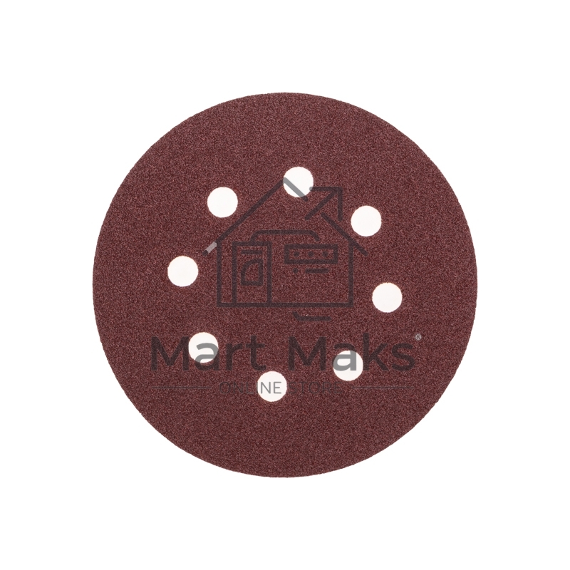 Диск абразивный на ворсовой основе, на липучке, перфорированный, P80, 125мм, 10 шт.