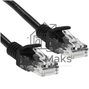 Патч-корд CCA light UTP Гарнизон PC-UTP-5e-1-BK cat.5e, 1м, литой, многожильный черный