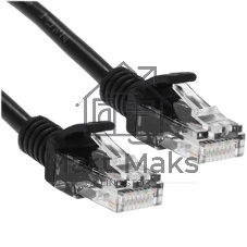 Патч-корд CCA light UTP Гарнизон PC-UTP-5e-1-BK cat.5e, 1м, литой, многожильный черный