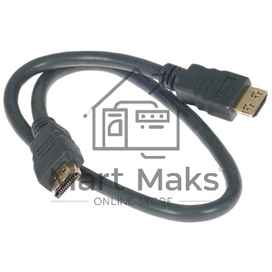 Кабель HDMI CP-HM-HM-0.5M Wize, 0.5 м, v.2.0, K-Lock, soft cable, 19M/19M, позол.разъемы, экран, темно-серый, пакет