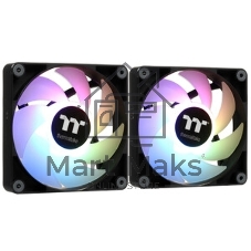 Вентилятор для корпуса Thermaltake CT120 ARGB Sync Fan Black (2 шт.), 120 мм, 500-2000 об/мин, 25.8 дБ, 4 pin PWM, ARGB, черный