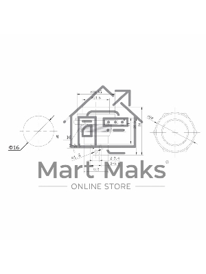 Выключатель-кнопка металл 250V 2А (2с) (ON)-OFF Ø16.2 синяя Rexant