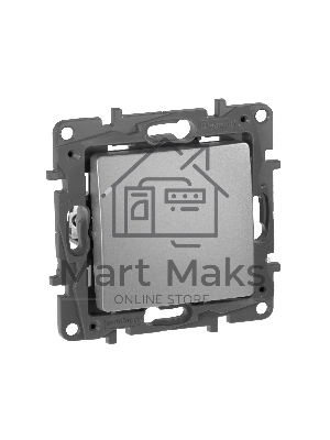 Выключатель 1-клавишный, авт.клеммы, 10AX, 250 В 672401 Legrand Etika Алюминий