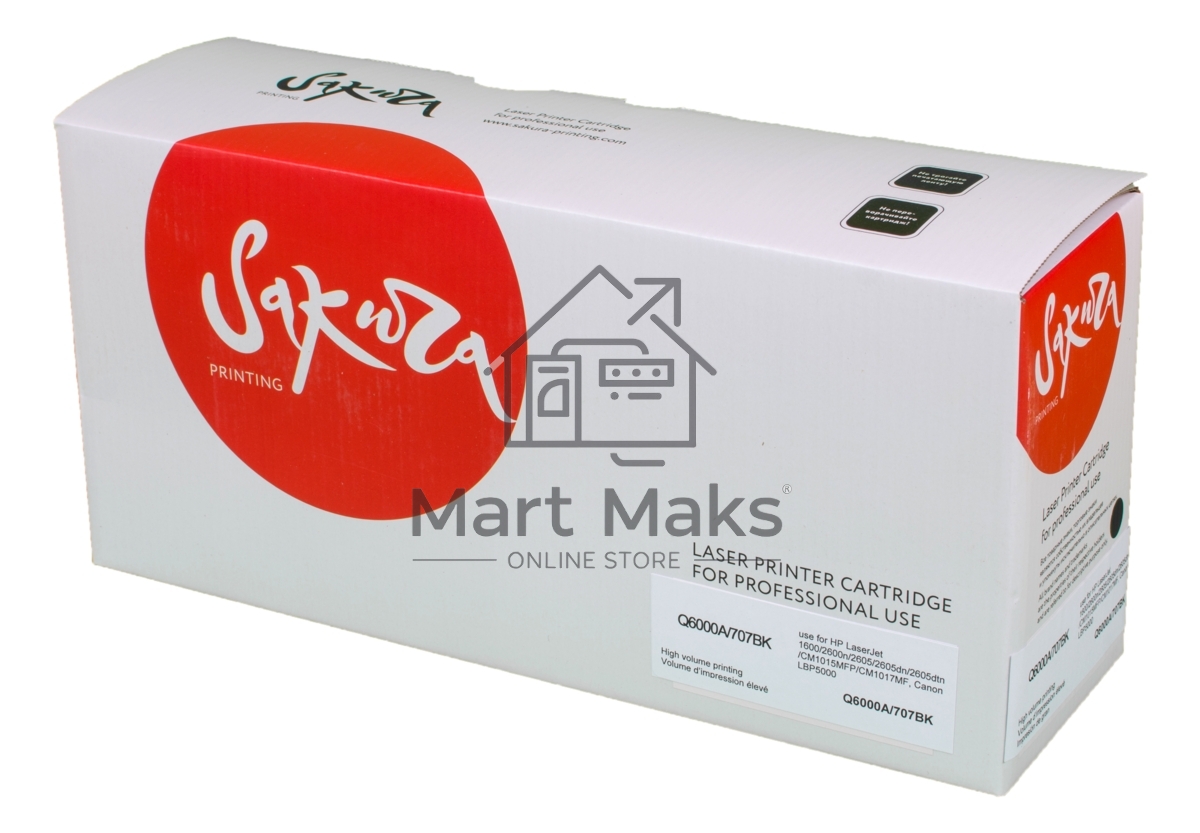 Картридж Sakura Q6000A/707Bk для Canon, черный, 2500 к.
