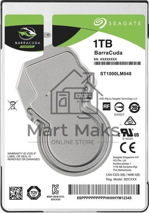 Жесткий диск HDD Seagate Barracuda 1Tb 5400rpm SATA 128Mb 2.5