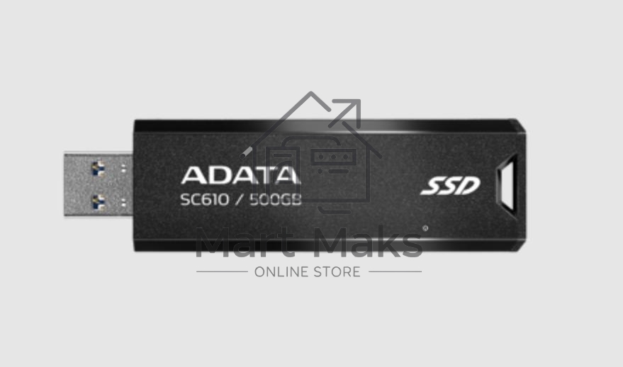 Внешний жесткий диск ADATA 500Gb SC610 USB Type-A (550/500 Mb/s) metal case black (SC610-500G-CBK/RD)