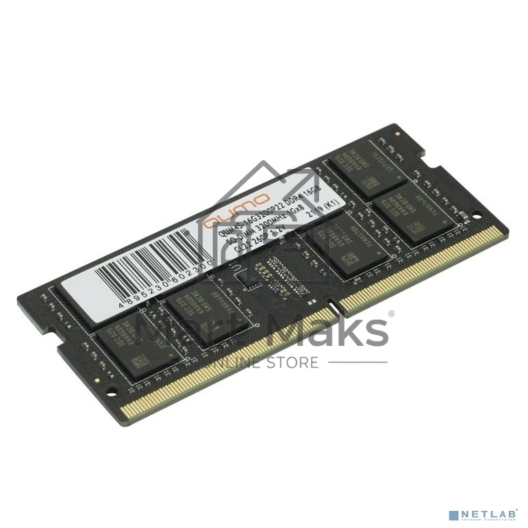 Оперативная память QUMO, DDR4, 16GB (1x16GB), 3200MHz, CL22, SO-DIMM