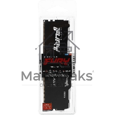 Оперативная память Kingston Fury Beast, DDR5, 16Gb (1x16 Gb), 6400 MHz, CL32, радиатор, RGb, черный
